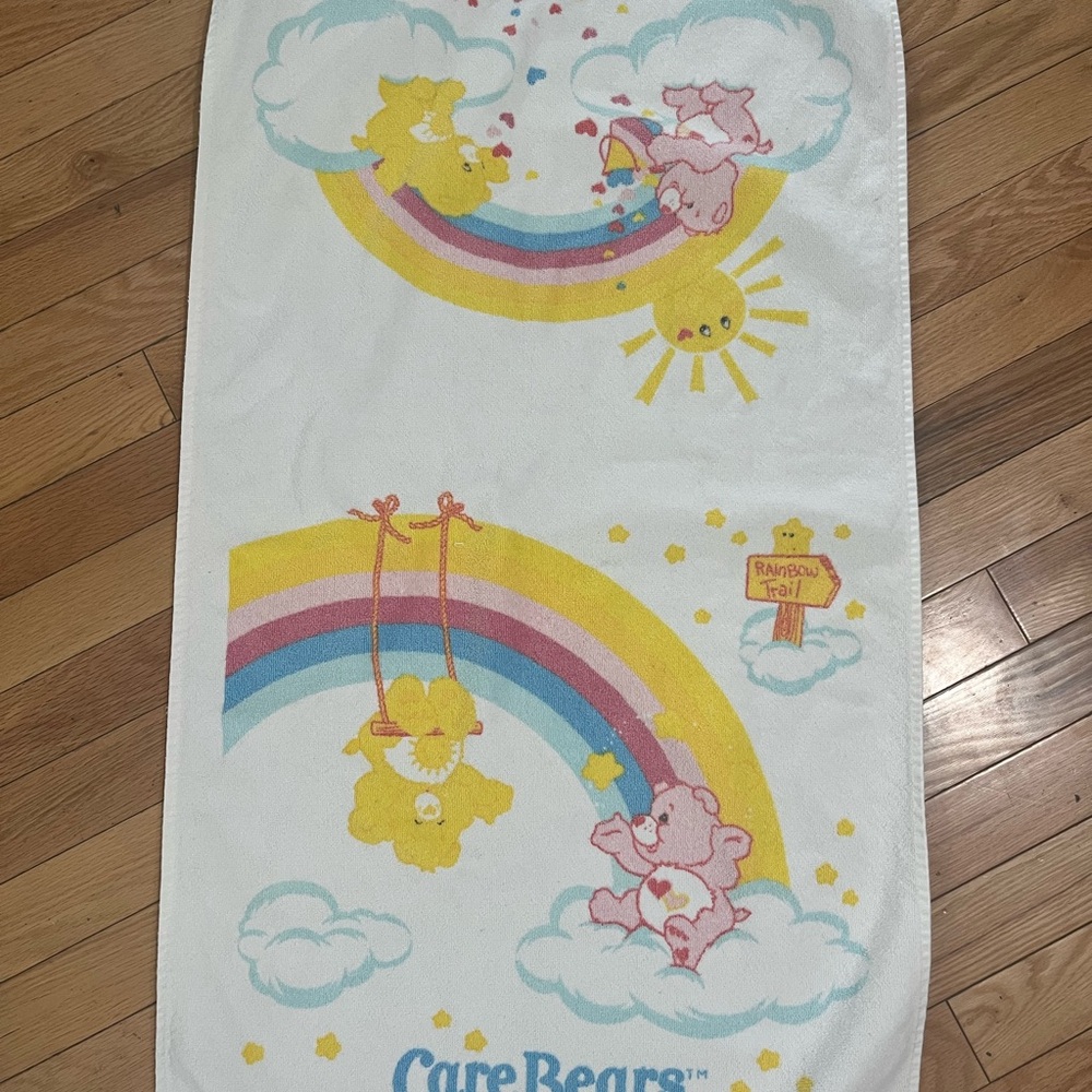 Rare vintage Care Bears Pastel Rainbow Towel